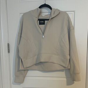 YPB Women's Beige Half-Zip Hoodie